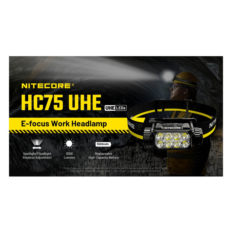 چراغ پیشانی نایت کر مدل HC75UHE با نور مهتابی