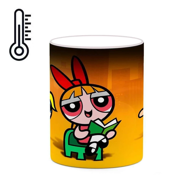 ماگ حرارتی کاکتی مدل کارتون The Powerpuff Girls کد mgh23456