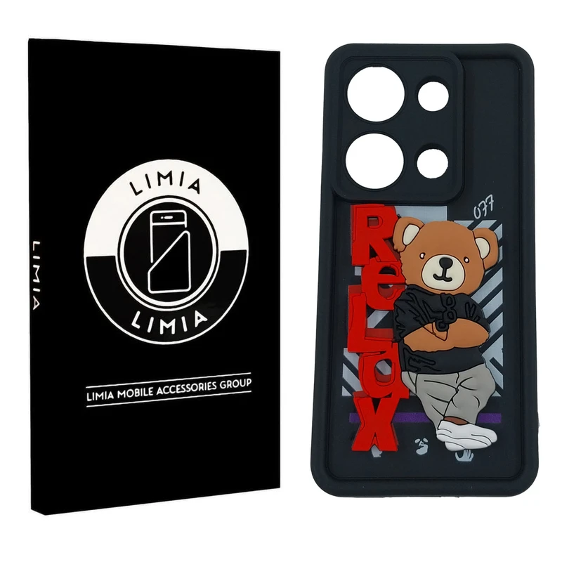 کاور لیمیا مدل سولید لنزدار طرح عروسکی برجسته مناسب برای گوشی موبایل شیائومی Redmi Note 13 4G