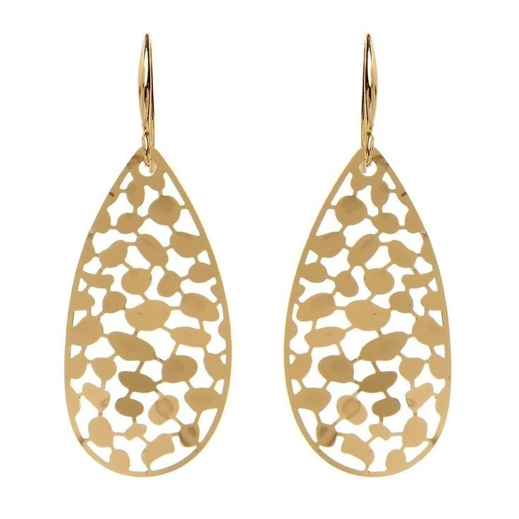 گوشواره طلا 18 عیار زنانه قیراط طرح اشک کد GH3666