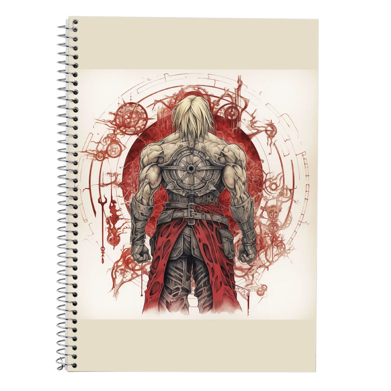 دفتر زبان 50 برگ مدوپد مدل سه خط طرح Fullmetal Alchemist کد DF2341