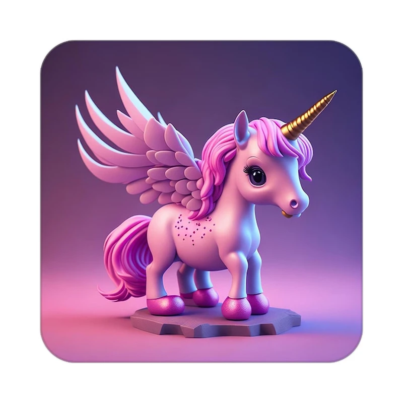 زیر لیوانی کاکتی طرح اسب تک شاخ و یونیکورن مدل mp31787