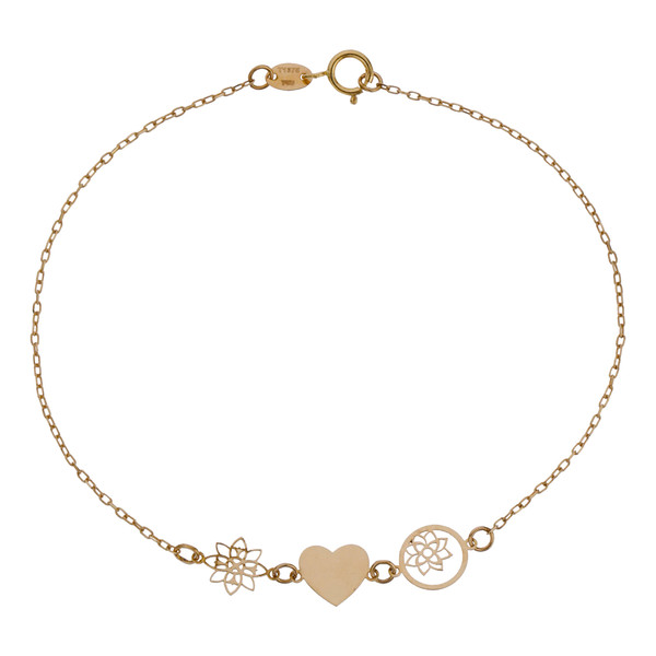 دستبند طلا 18 عیار زنانه مایا ماهک مدل MB1608 طرح قلب