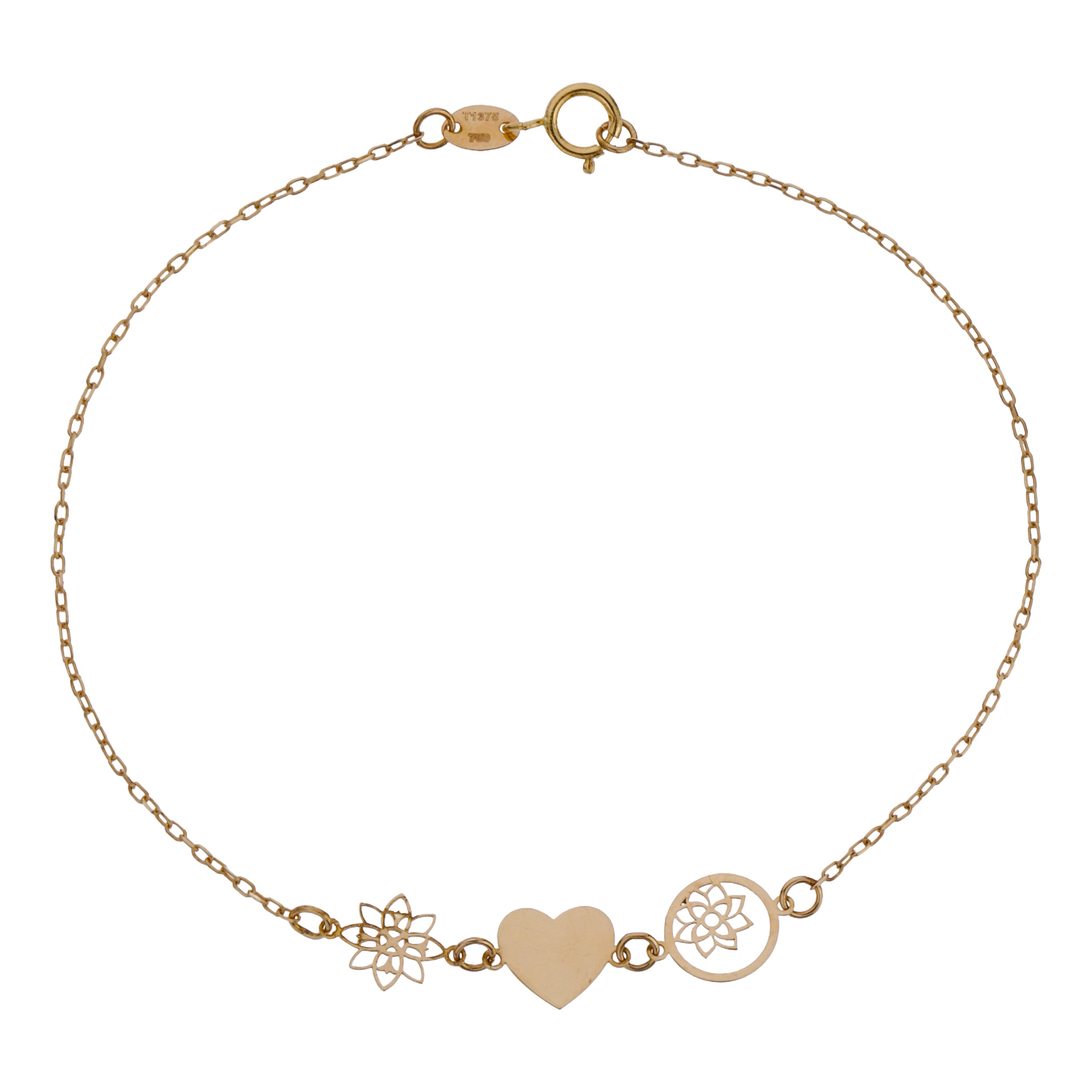 دستبند طلا 18 عیار زنانه مایا ماهک مدل MB1608 طرح قلب -  - 1