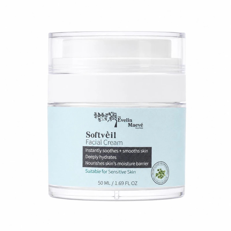کرم آبرسان و مرطوب کننده صورت اِوِلین مِیو مدل softveil مناسب برای پوست خشک تا معمولی حجم 50 میلی لیتر