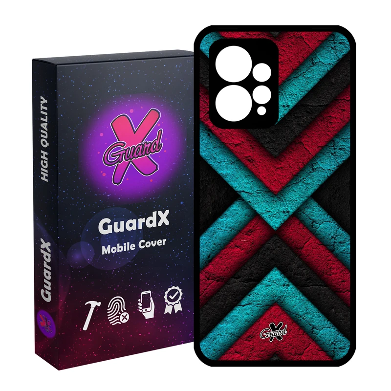 کاور گارد ایکس طرح نقشه مدل Glass10264 مناسب برای گوشی موبایل شیائومی Redmi Note 12 4G