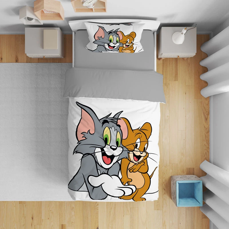 سرویس روتختی مدل کارتون تام و جری T5606 تک نفره 5 تکه