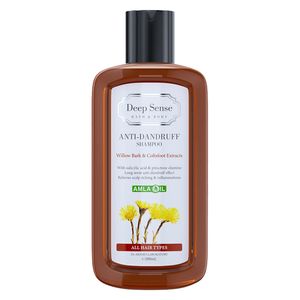 شامپو ضدشوره دیپ سنس مخصوص انواع مو، حجم 200 میلی‌لیتر مدل Willow Bark و Coltsfoot، حاوی اسید سالیسیلیک و پیروکتون اولامین، ضد خارش با عصاره آملا، بید و فارفارا