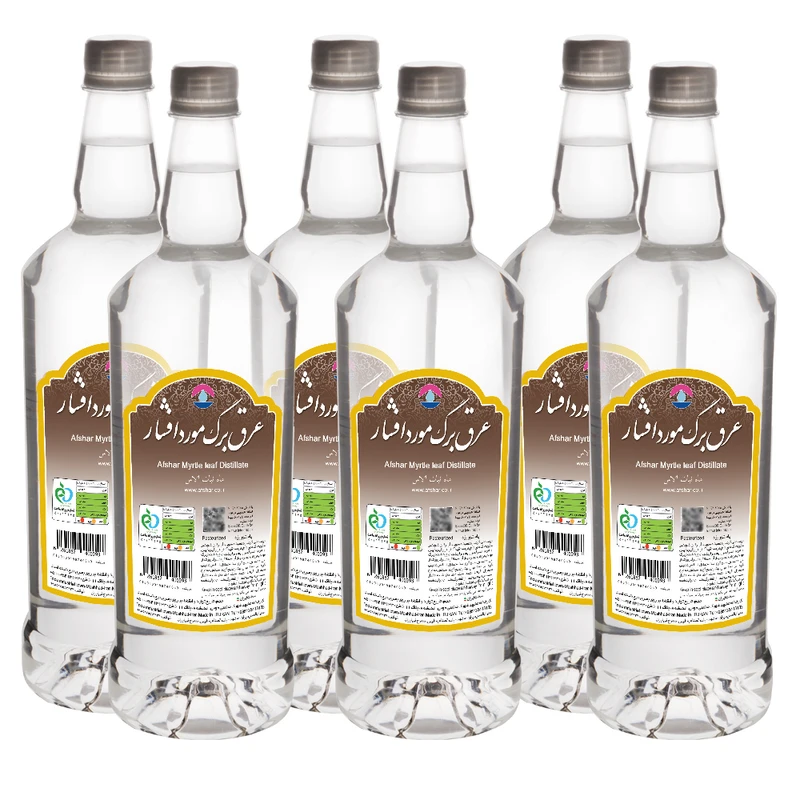 عرق برگ مورد افشار - 1 لیتر بسته 6 عددی