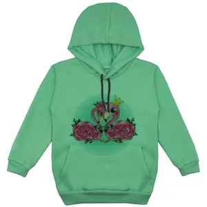 هودی دخترانه مدل فلامینگو عاشق F133 رنگ سبز
