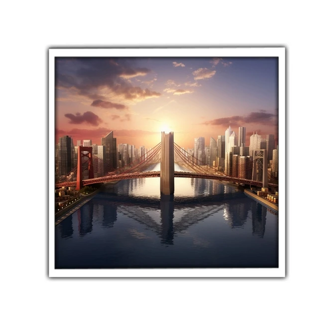 تابلو نوری بکلیت طرح منظره پل بروکلین مدل W-MID-17060