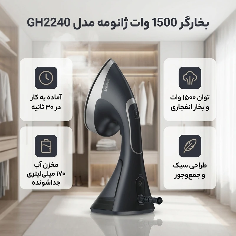 عکس شماره 3 : بخارگر 1500 وات ژانومه مدل gh2240