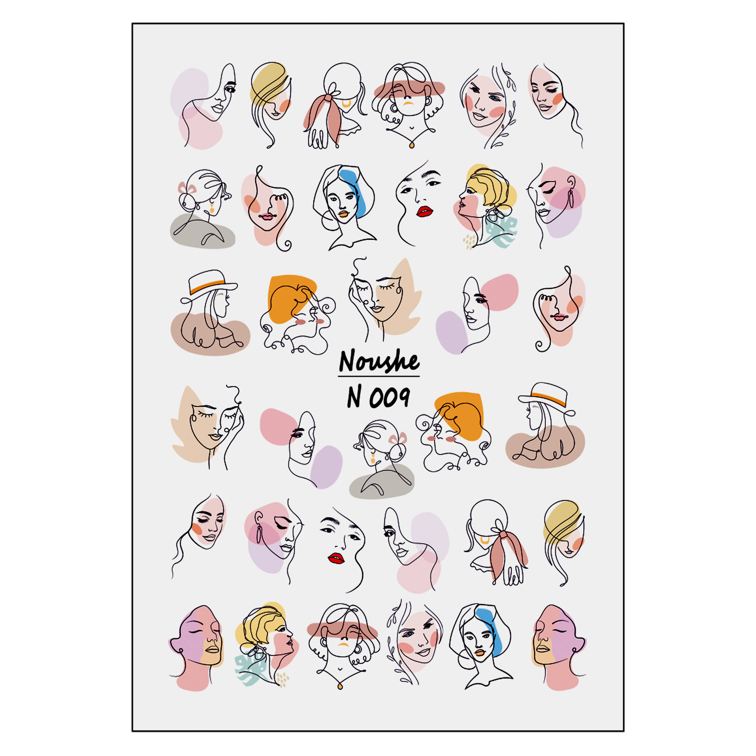 برچسب لنز ناخن مدل چهره کد N009