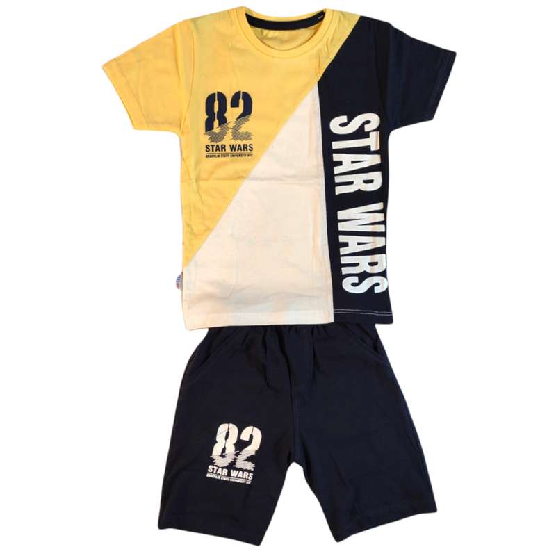 ست تی شرت و شلوارک پسرانه مدل B104y