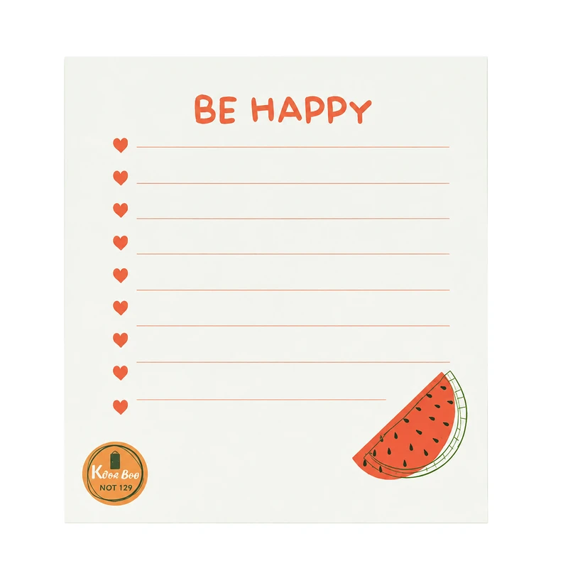 کاغذ یادداشت مدل Be Happy129 سایز 10*10 سانتی متر بسته 2 عددی