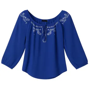 بلوز آستین بلند یقه گرد زنانه مدل Comon76