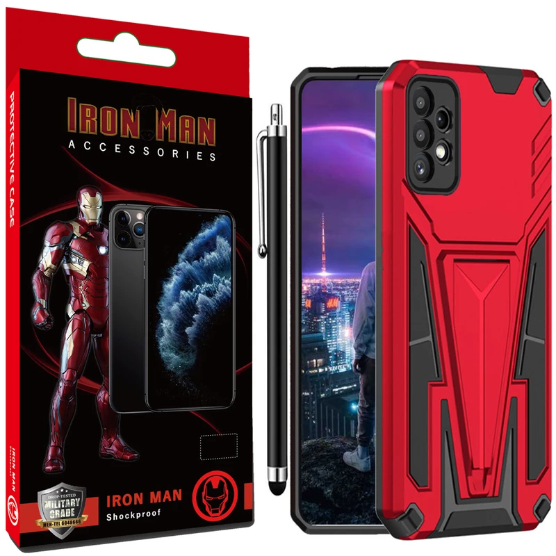 کاور آیرون من مدل SpiderMan مناسب برای گوشی موبایل سامسونگ GALAXY A72 4G/5G به همراه قلم لمسی