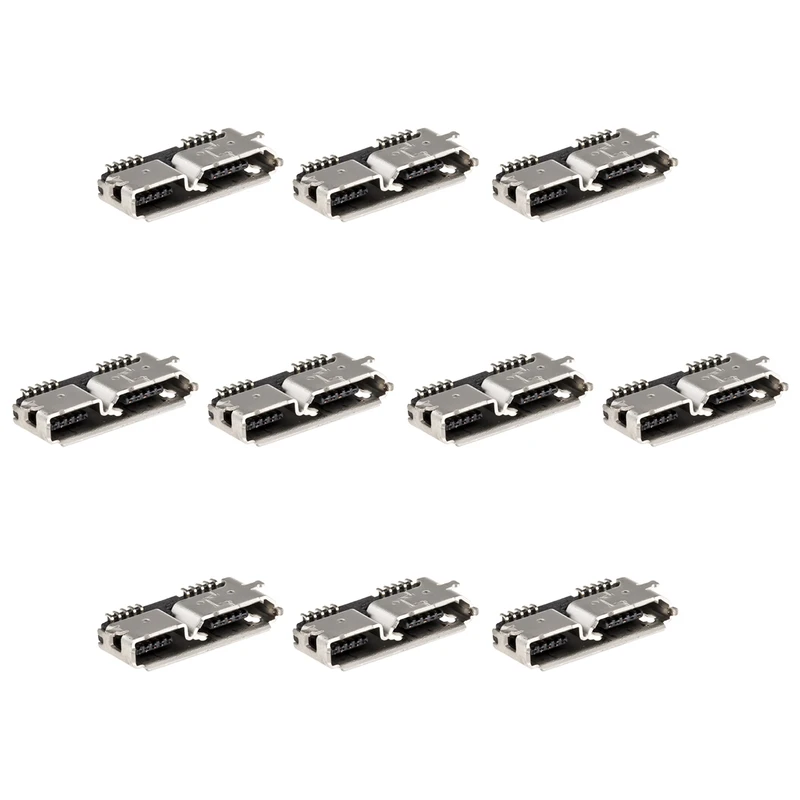كانكتور مادگی USB-3 مدل 10Pin-180Deg.Type.B-SMT بسته 10 عددی