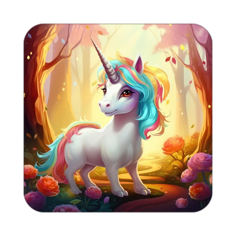 زیر لیوانی کاکتی طرح اسب تک شاخ و یونیکورن مدل mp29189