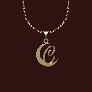 گردنبند طلا 18 عیار زنانه مدوپد مدل C حرف کد W2-1-1238