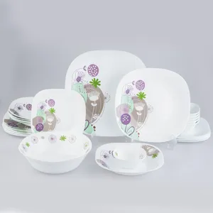 سرويس غذا خوری 26 پارچه همز طرح مربع کلاسيک مدل ستيا