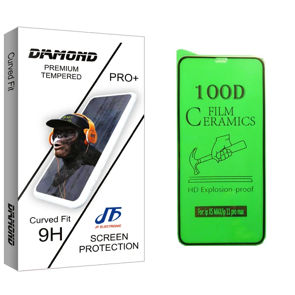 محافظ صفحه نمایش سرامیکی جی اف مدل Diamond glass مناسب برای گوشی موبایل اپل iPhone XS Max