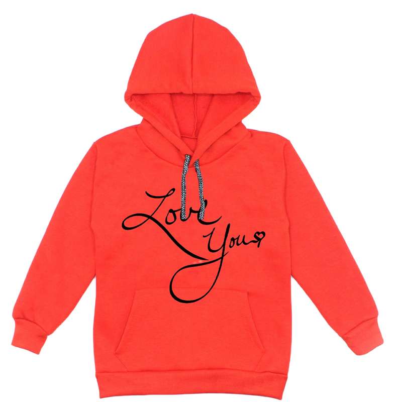 هودی دخترانه مدل A51 YOU رنگ قرمز