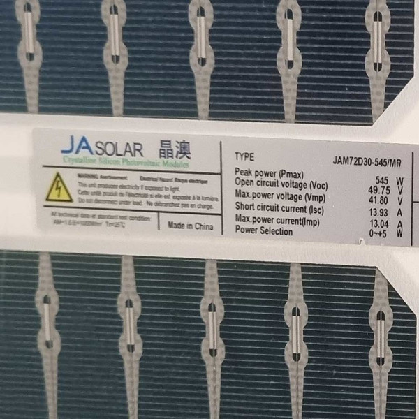 پنل خورشیدی جی ای سولار مدل JAM72S30MR ظرفیت 545 وات