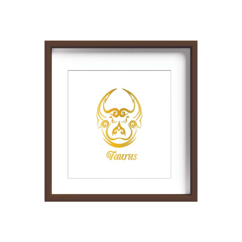 تابلو طلاکوب زرکات طرح سمبل ماه تولد اردیبهشت مدل Taurus