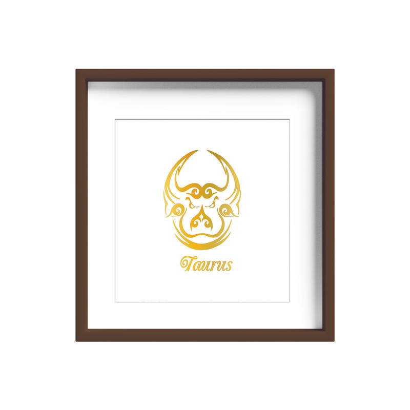 تابلو طلاکوب زرکات طرح سمبل ماه تولد اردیبهشت مدل Taurus