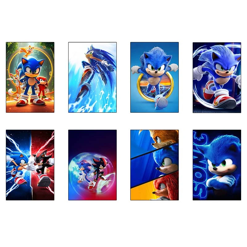 پوستر کارنيکا طرح سونیک Sonic کد 52387 مجموعه 8 عددی
