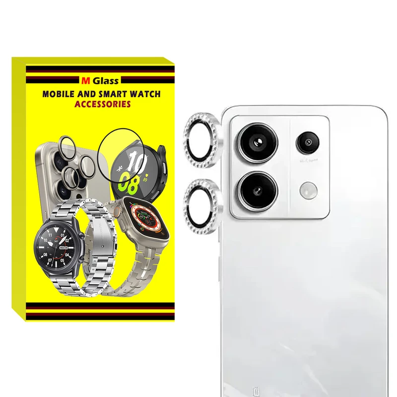 محافظ لنز دوربین رینگی ام‌گلس مدل Diamond Protector مناسب برای گوشی موبایل شیائومی Redmi Note 13 5G