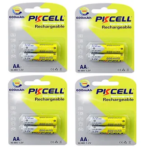 باتری قلمی قابل شارژ پی‌کی سل مدل 1.2V AA600mAh NiMH  بسته 8 عددی