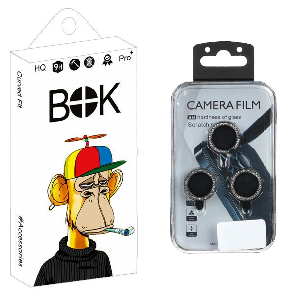 محافظ لنز دوربین نگینی بوک مدل Jewel Ring مناسب برای گوشی موبایل اپل iPhone 15 Pro / 15 Pro Max / 16 / 16 Pro / 16 Pro Max