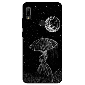 Megafone Girl and Moon 1369 Cover For Huawei Y6 2019 / Y6S 2019 / Y6 Prime 2019 / Y6 Pro 2019