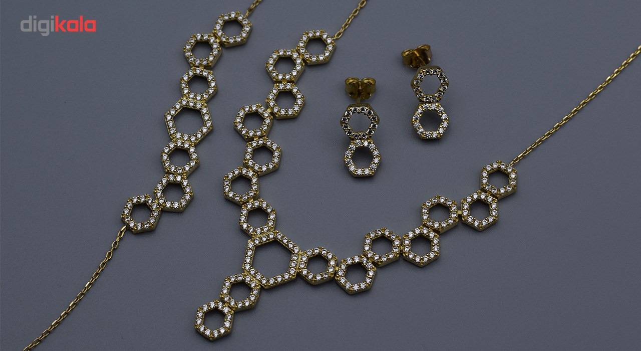 ست کامل طلا 18 عیار جواهری سون مدل 1896