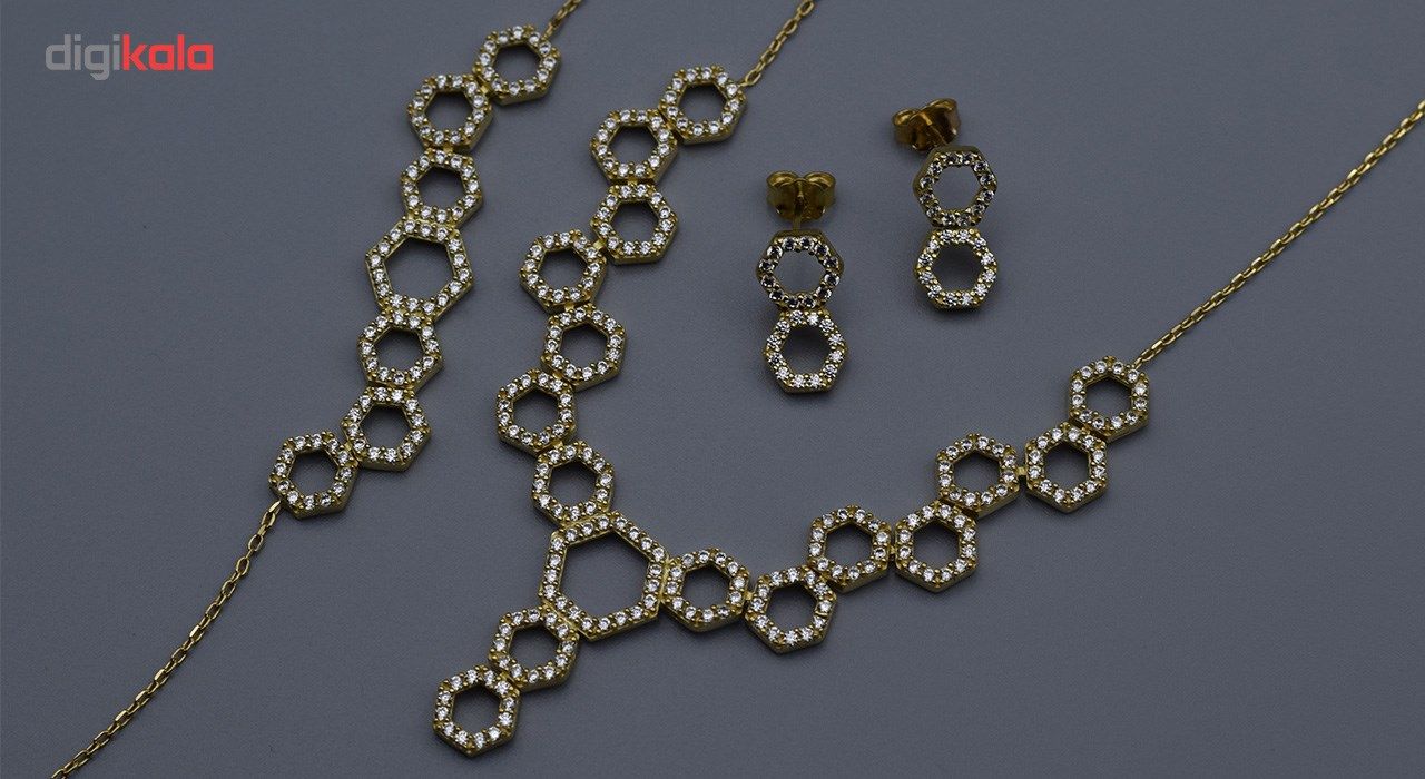 ست کامل طلا 18 عیار زنانه جواهری سون مدل 1896 -  - 3