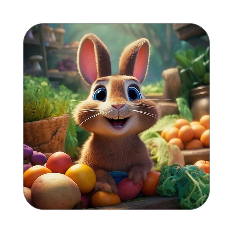 زیر لیوانی کاکتی طرح حیوانات کارتونی مدل mp28718