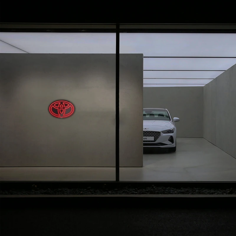 چراغ دیواری نئون دیزاین طرح Toyota-Logo-BL_RD