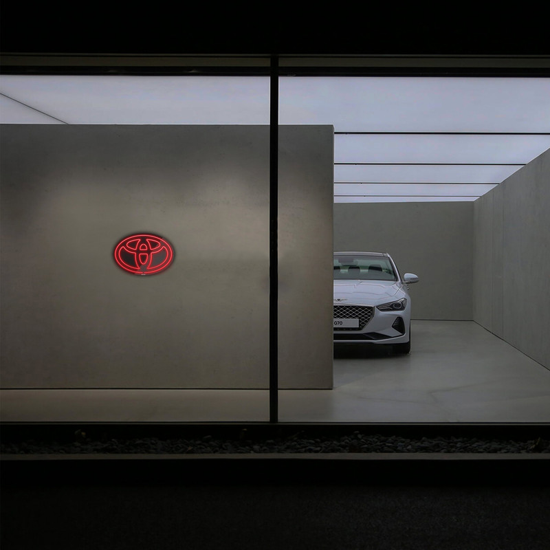 چراغ دیواری نئون دیزاین طرح Toyota-Logo-BL_RD