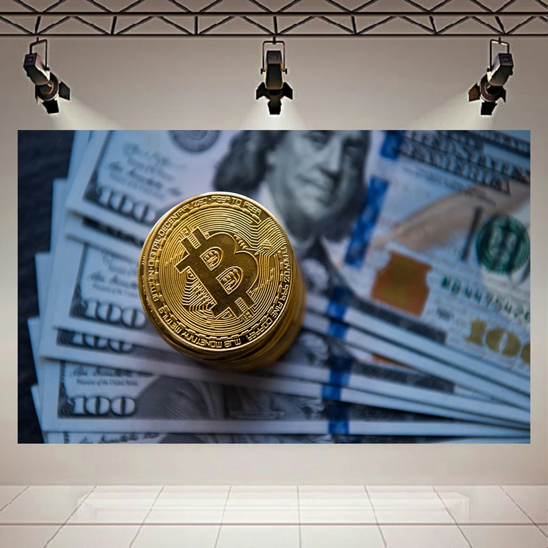 پوستر طرح ارز دیجیتال مدل بیتکوین و دلار کد AR6170