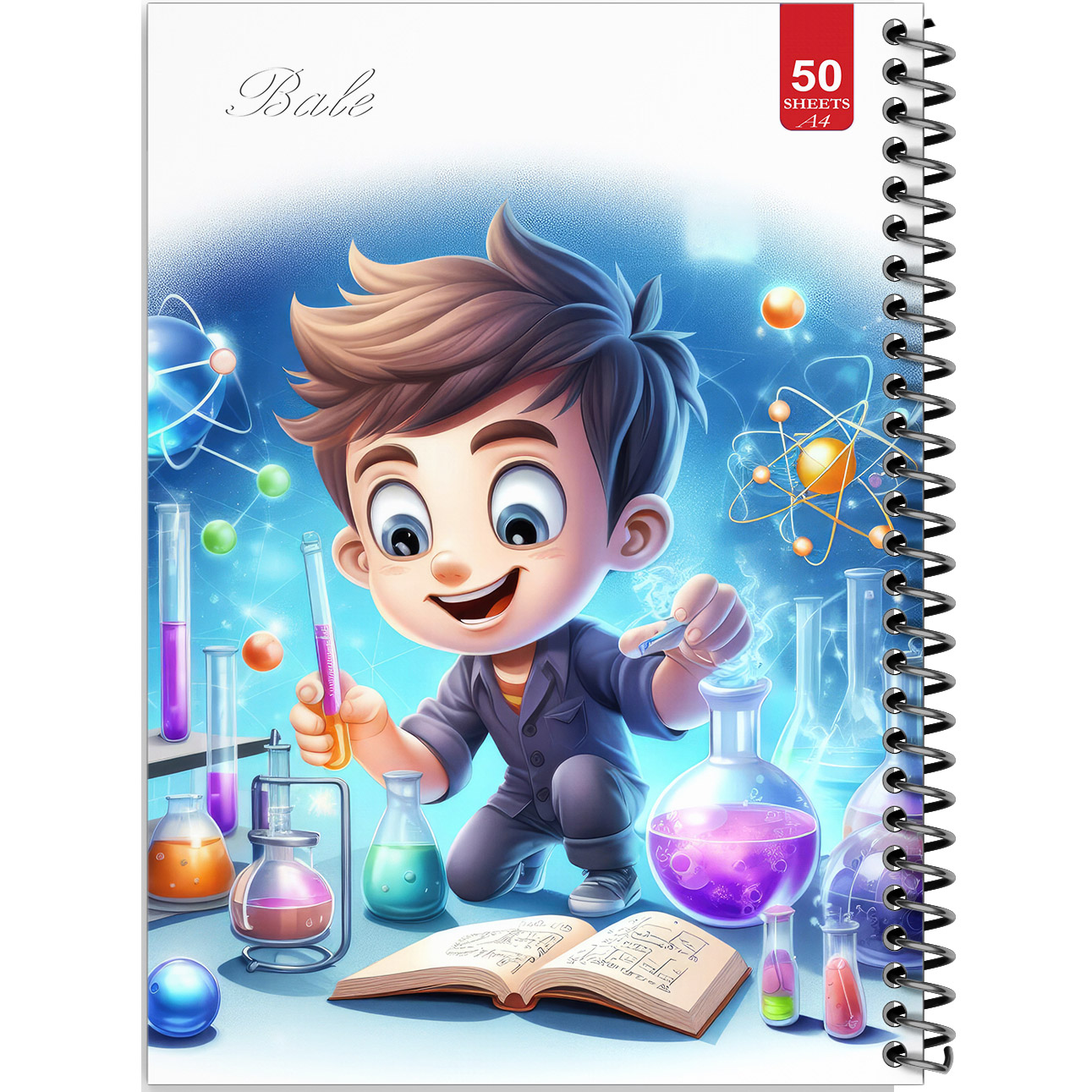 دفتر نقاشی 50 برگ انتشارات بله طرح پسر دانشمند کد A4-L734