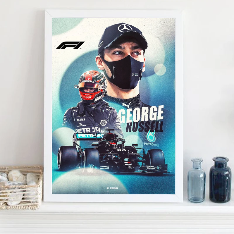 تابلو مدل فرمول یک جورج راسل Russell کد LA-F1G1013
