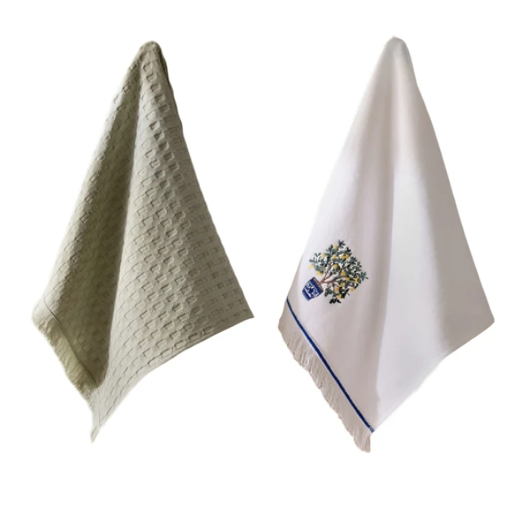 ست حوله و دستمال رطوبت گیر آشپزخانه مادام کوکو مدل Citronnier مجموعه دو عددی