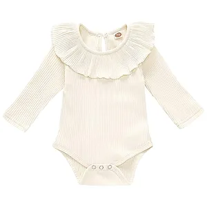 بادی آستین بلند نوزادی دخترانه کد M654 رنگ سفید