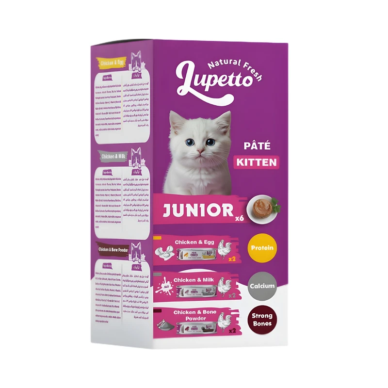 کنسرو غذای بچه گربه لوپتو مدل جونیور طعم شیر،پودر استخوان،تخم مرغ وزن 510 گرم مجموعه 6 عددی