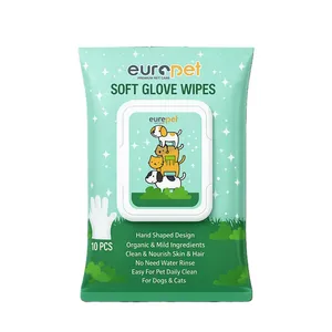 Europet Glove Pet Cleaning Wet Wipes for Dogs and Cats 10 PCS