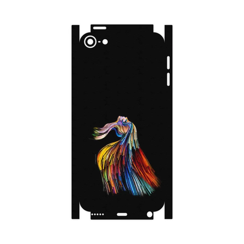 برچسب پوششی ماهوت مدل Rainbow Hair Digital Art-FullSkin مناسب برای گوشی موبایل اپل iPod touch 6th generation