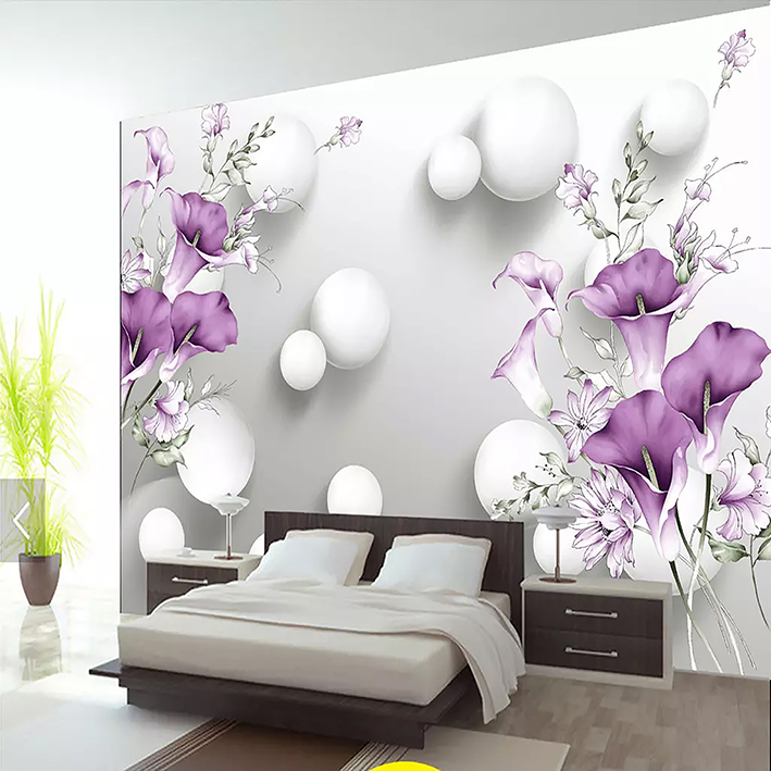 پوستر دیواری سه بعدی مدل گل شیپوری DRVF1009
