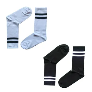 جوراب مدل ساق بلند کشی طرح 2 خط  بسته 2 عددی